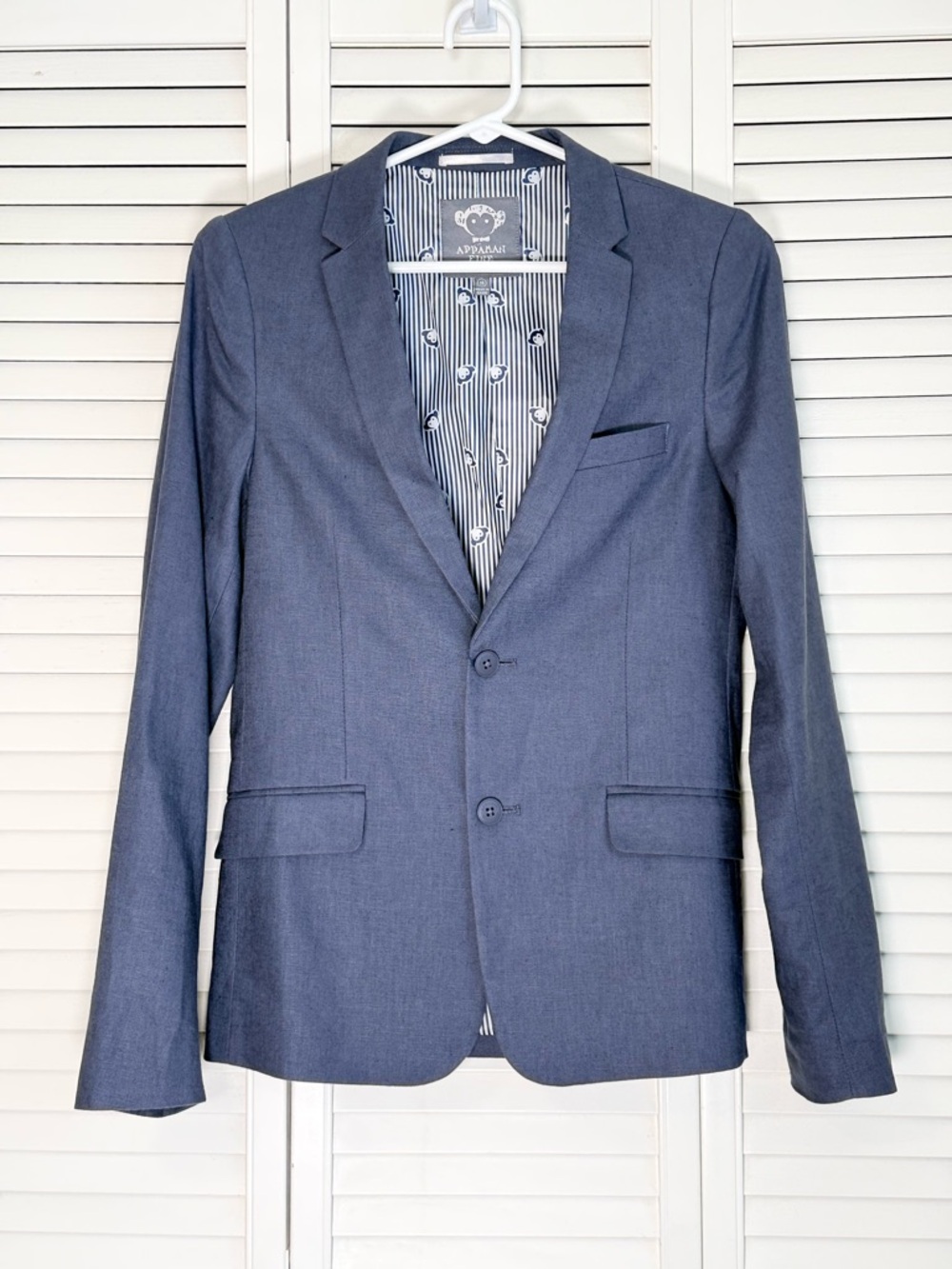 Appaman Fine Tailoring Boys Blazer Suit Jacket Linen Size 16 Blue Lined 2 Button
